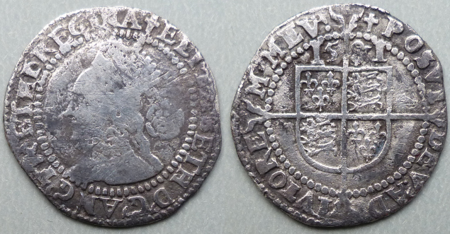 Elizabeth I 1581 8 over 7 threepence